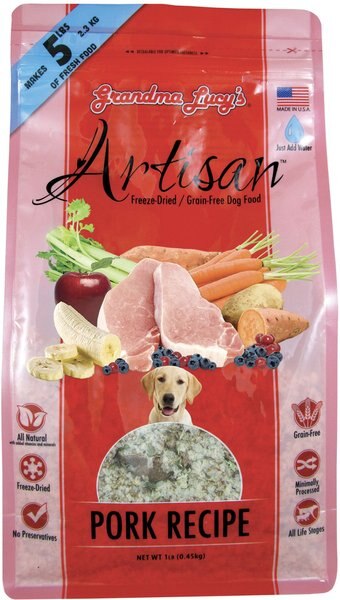 Grandma Lucy's Artisan Pork Grain-Free Freeze-Dried Dog Food