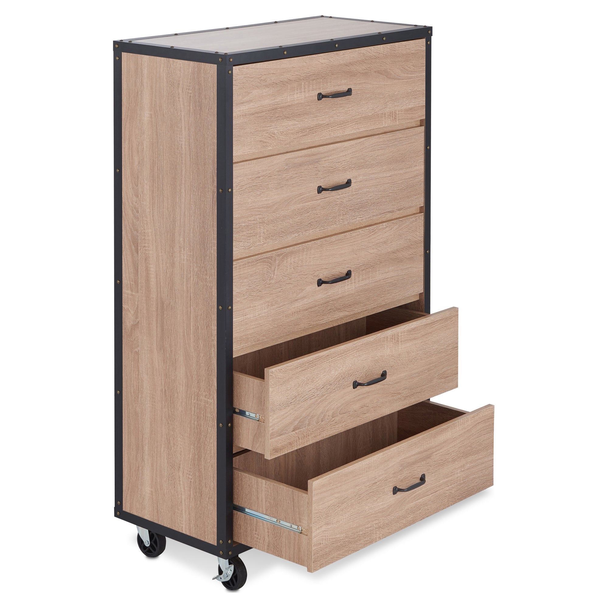 ACME Bemis Chest with 5 Drawers in Weathered Light Oak