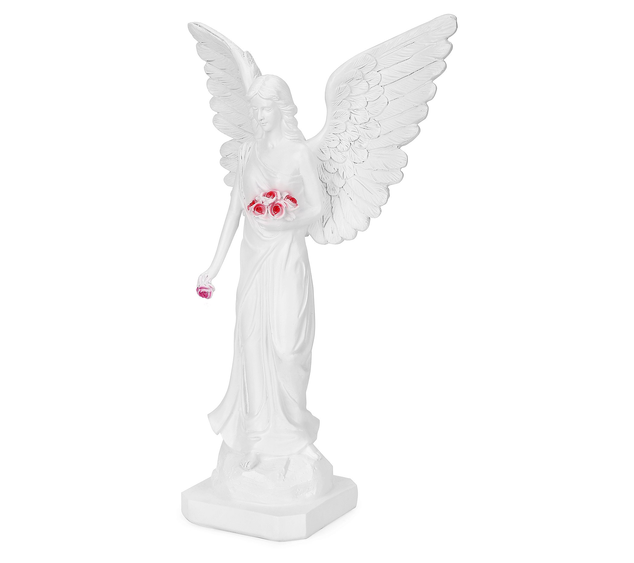 Techko Angel with Open Wings Statue with SolarSpotlight