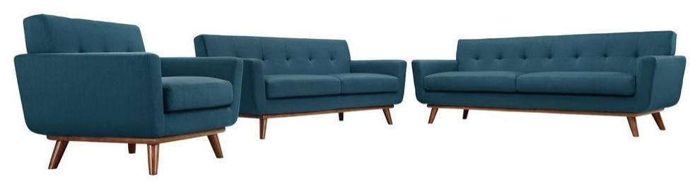 Engage Sofa Loveseat and Armchair Set of 3   Midcentury   Sofas   by Morning Design Group  Inc  Houzz