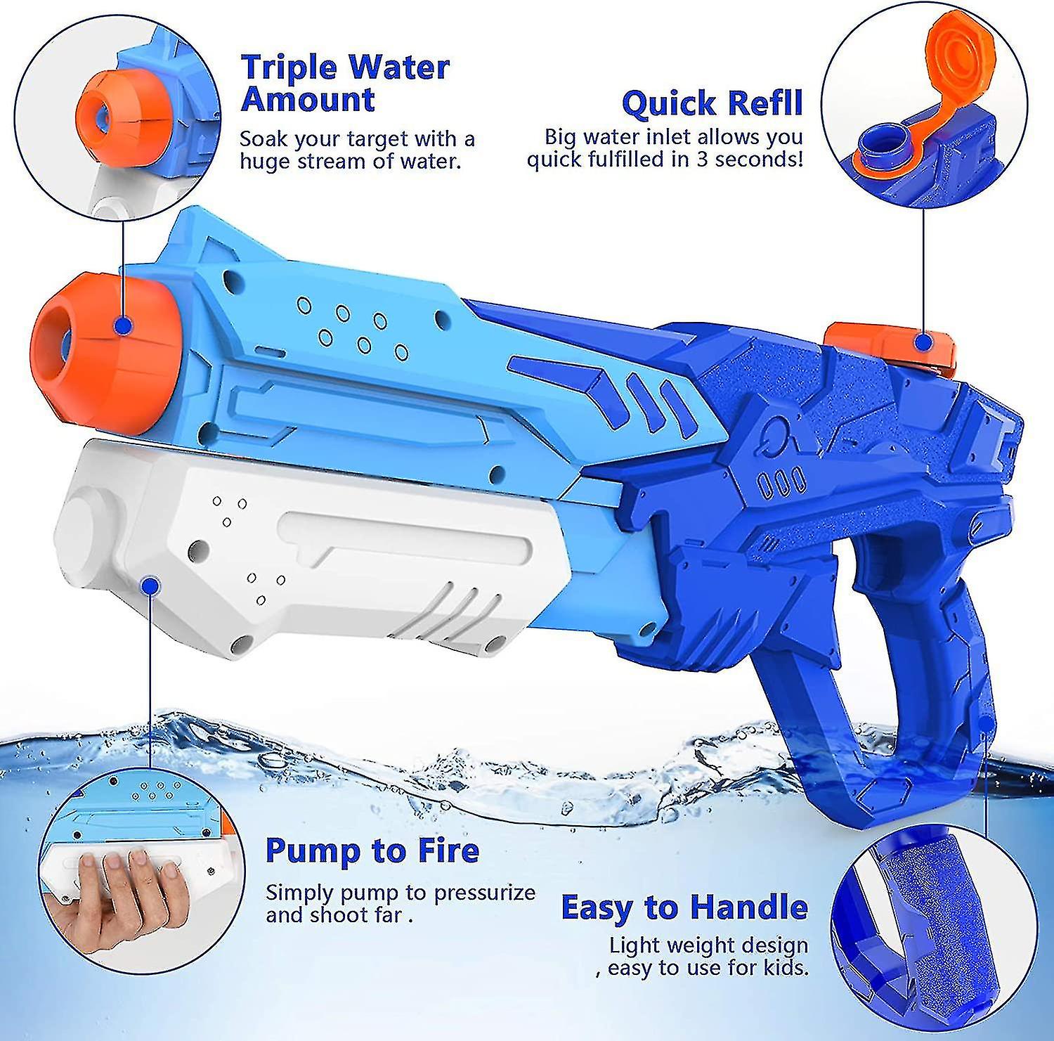 Water Gun Toy For Kids And Adults 2 Water Guns And Extendable Water Guns