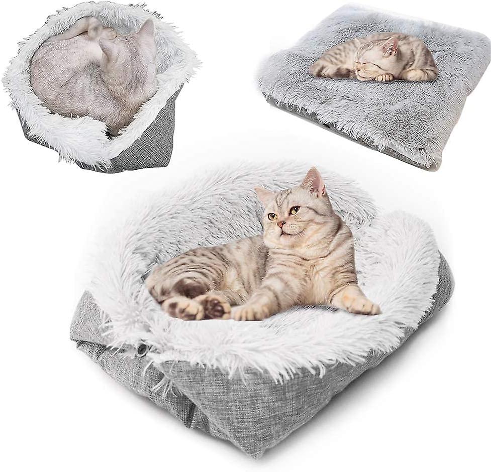 Cat Bed Dual-use Dog Bed Dog Blanket Cat Cat Basket Cat Nest Dog House Cat Comfortable Warm Puppy Nest Ultra Soft Fluffy Cushion Basket，a，1pcs