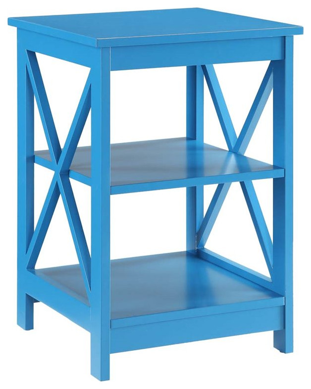 Home Square 2 Piece Square Solid Wood End Table Set in Blue   Contemporary   Side Tables And End Tables   by Homesquare  Houzz