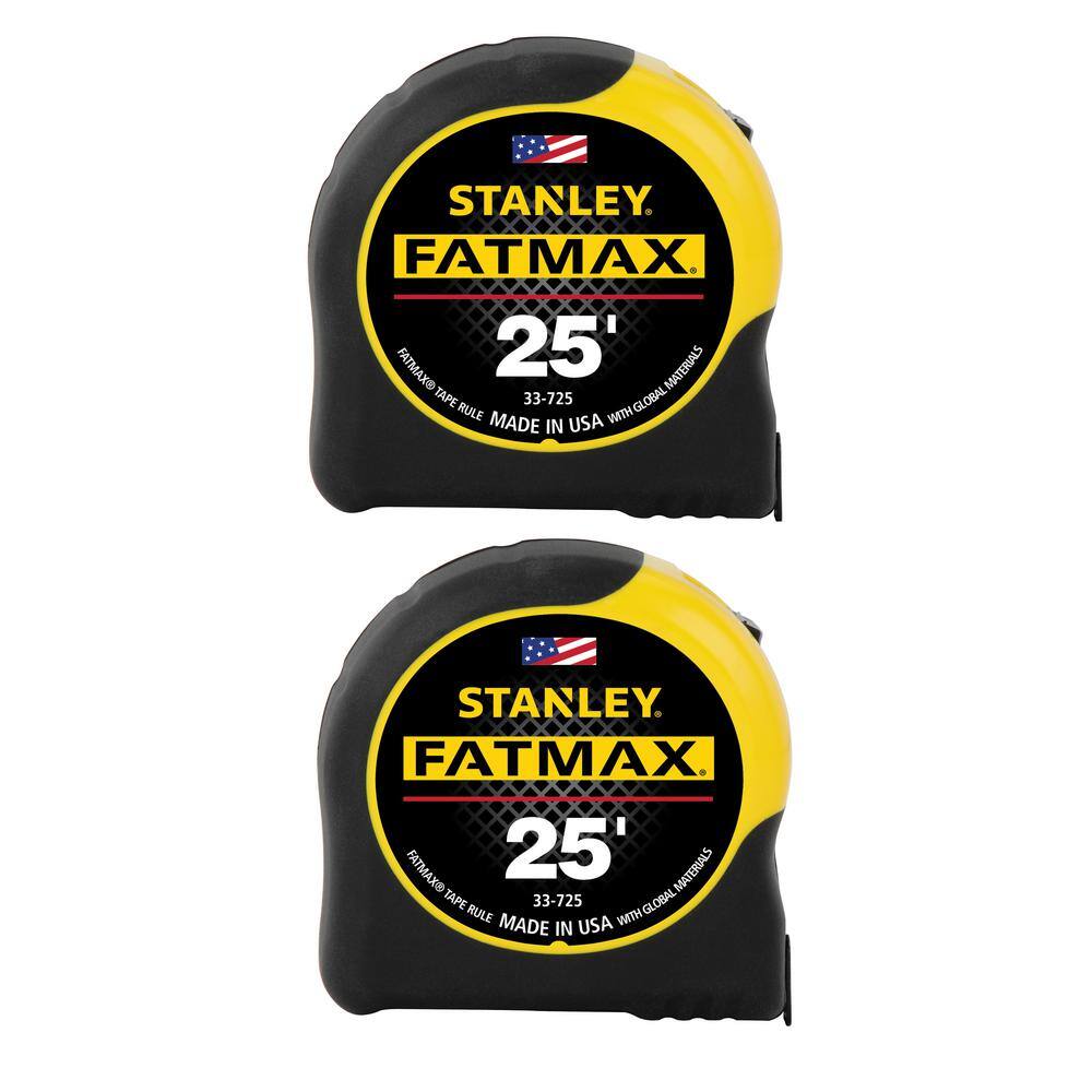 Stanley FATMAX 25 ft. x 1-14 in. Tape Measure (2 Pack) 33-725Y2PK