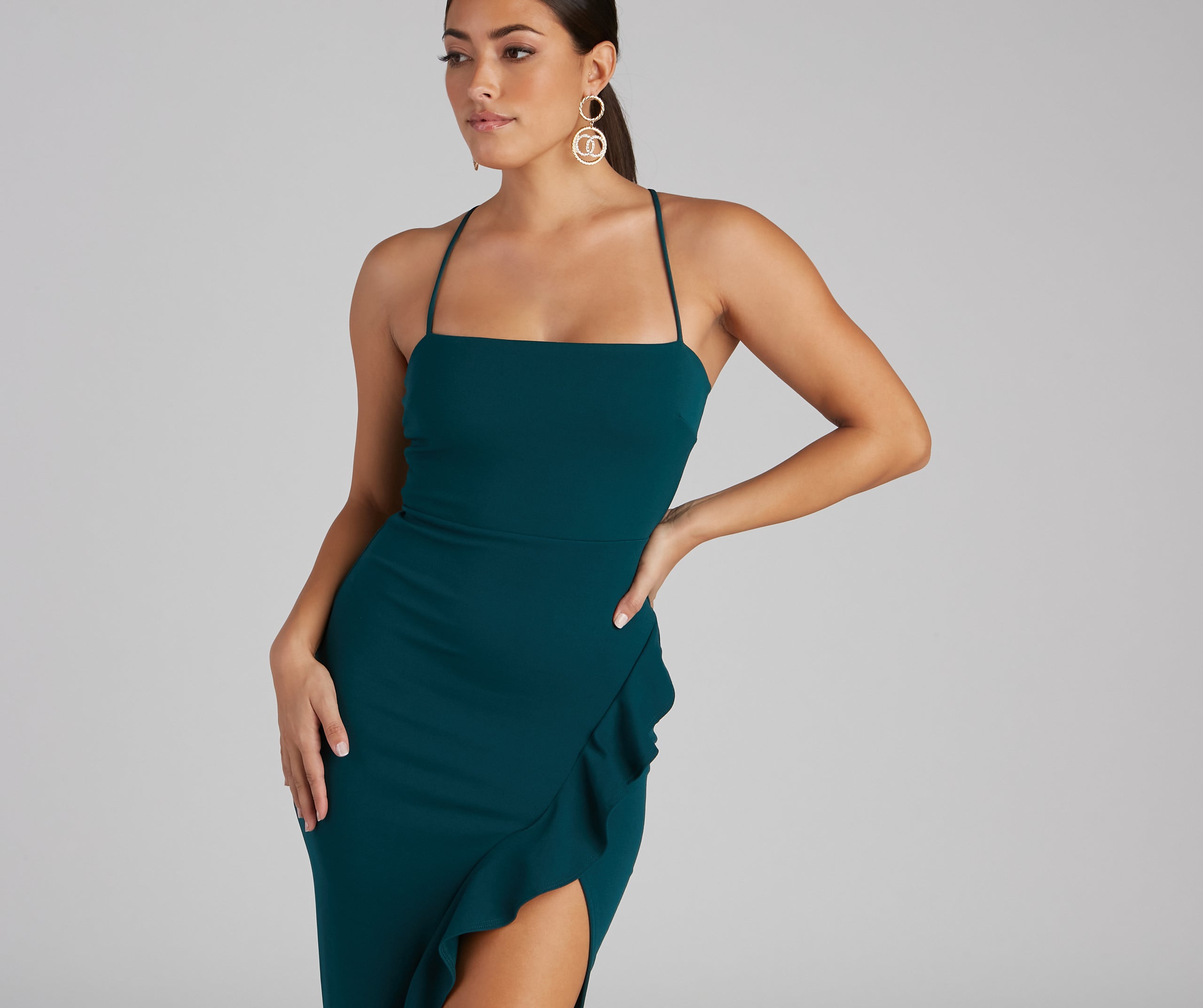 Tiffany Sleeveless High Slit Formal Dress