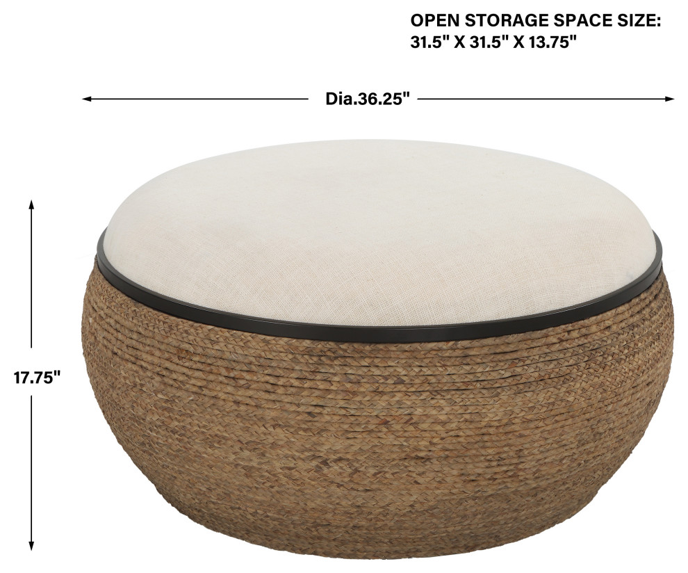 Uttermost Island Straw Storage Ottoman/Coffee Table   Modern   Coffee Tables   by Zin Home  Houzz