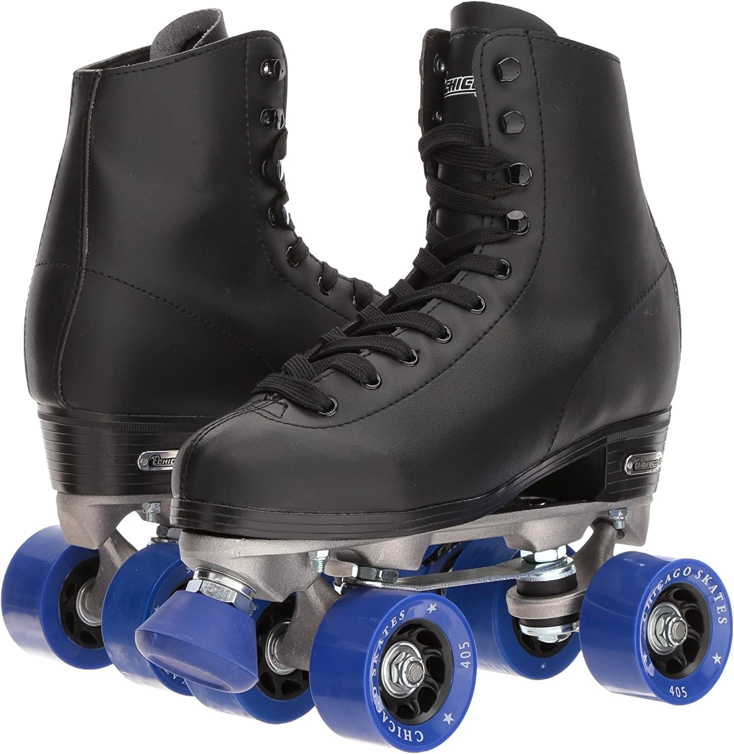 SKATES Men's Classic Roller Skates - Premium Black Quad Rink Skates