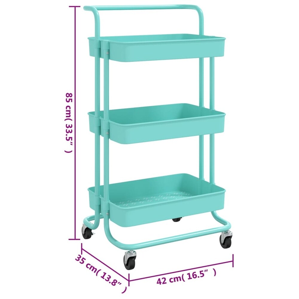 vidaXL 3 Tier Kitchen Trolley 16.5\