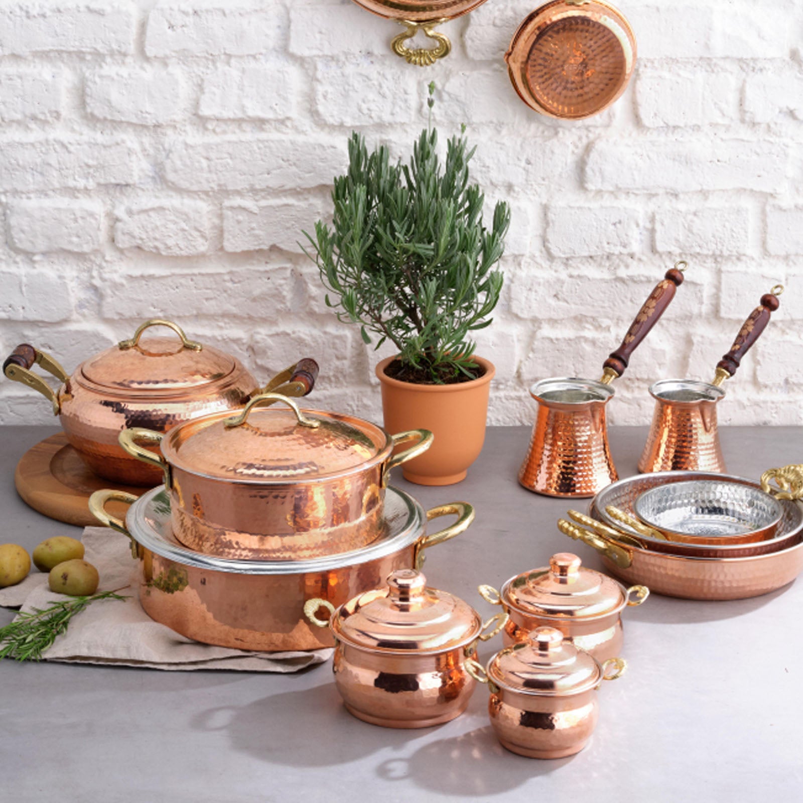 Karaca Nish Copper New Copper Teapot Set 153.03.07.9114