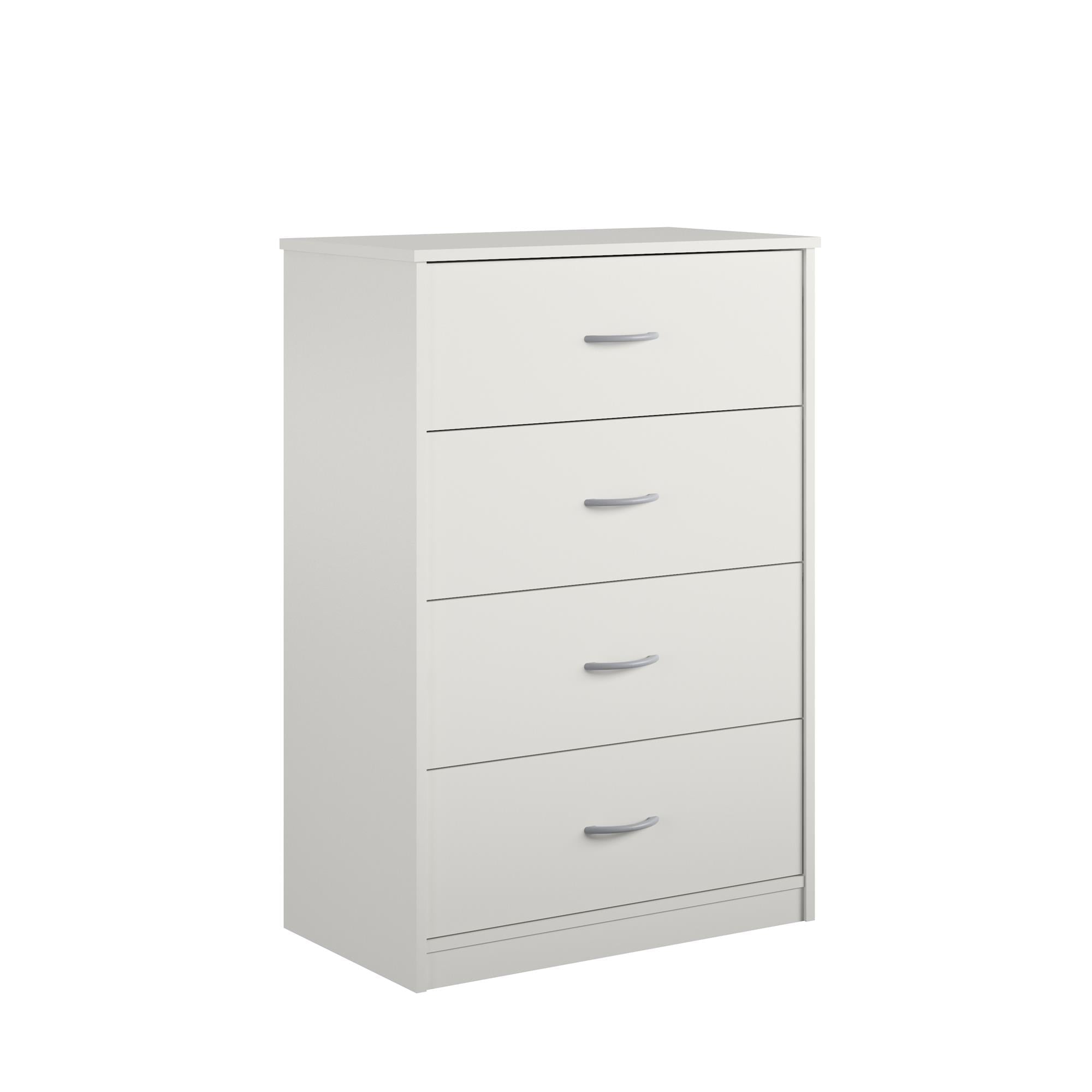 Mainstays Classic 4 Drawer Dresser, White