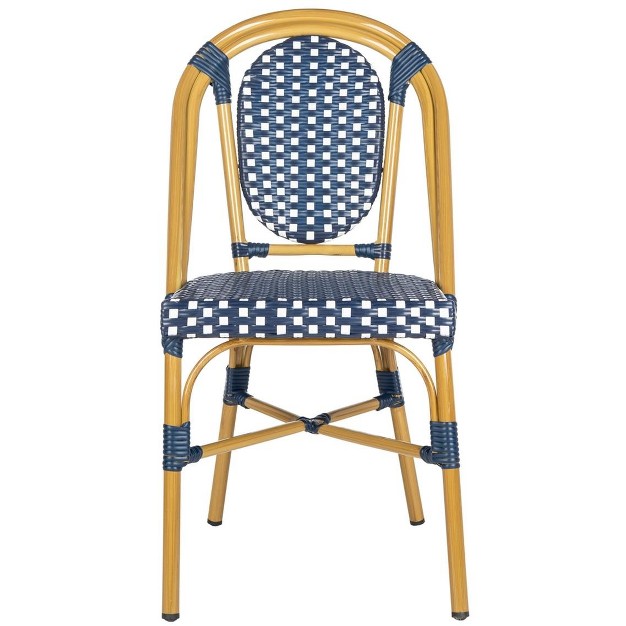 Lenda French Bistro Chair set Of 2 Navy white Safavieh