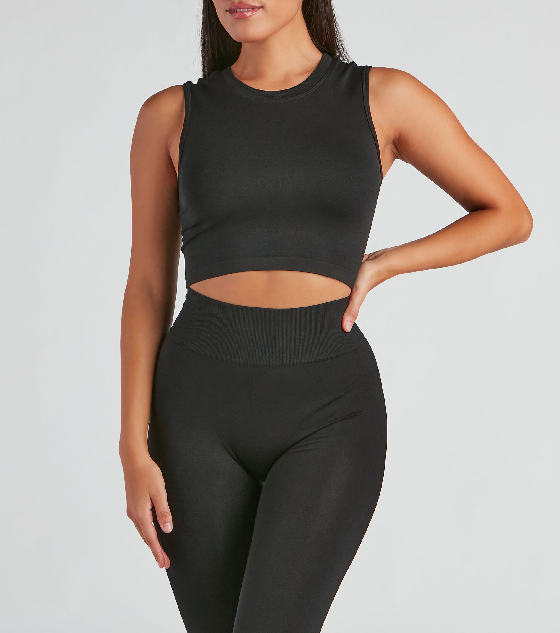 Smooth And Seamless Crop Top And Leggings Set