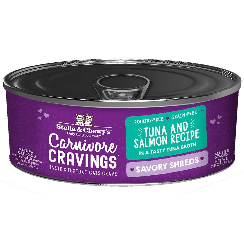 Stella and Chewy's Carnivore Cravings Savory Shreds Tuna and Salmon Cat Fo