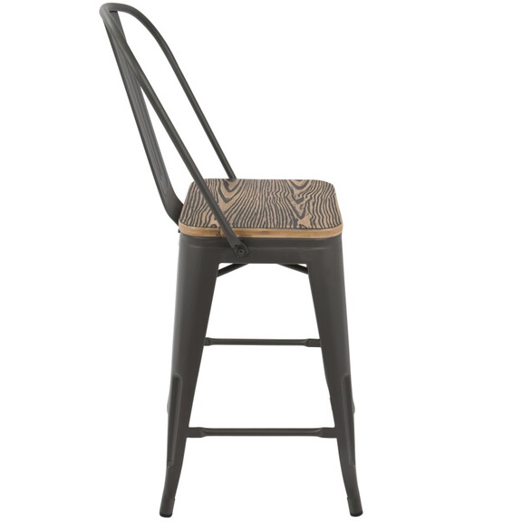 Oregon Industrial High Back Counter Stool in Grey ...