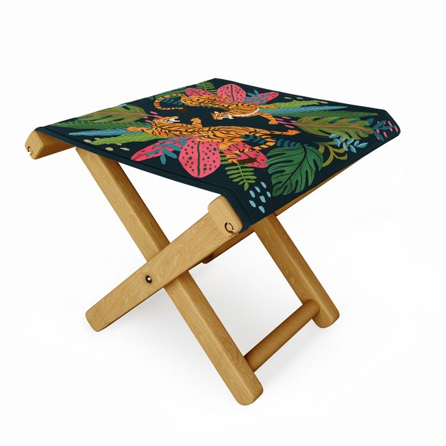 Avenie Jungle Cats Folding Stool Deny Designs