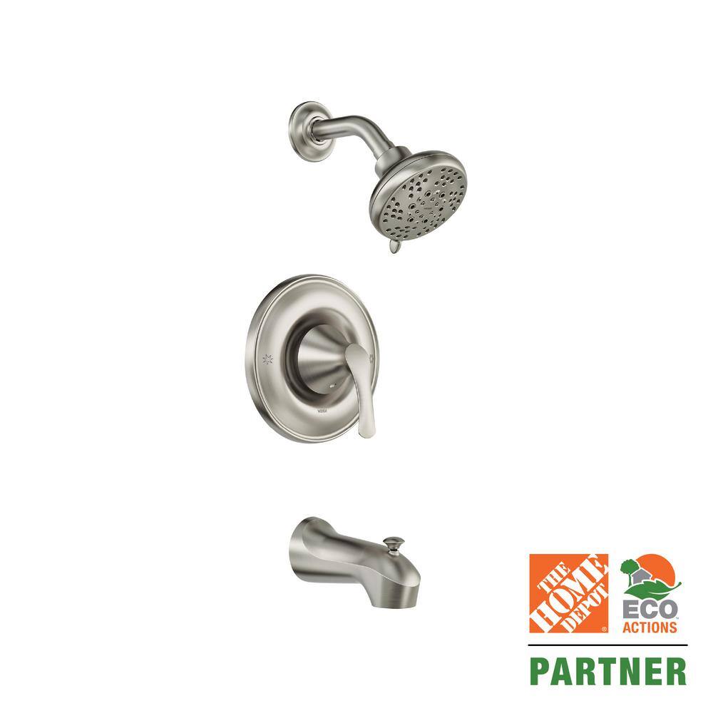 MOEN Darcy Single-Handle 5-Spray 1.75 GPM Tub and Shower Faucet in Spot Resist Brushed Nickel (Valve Included) 82550SRN