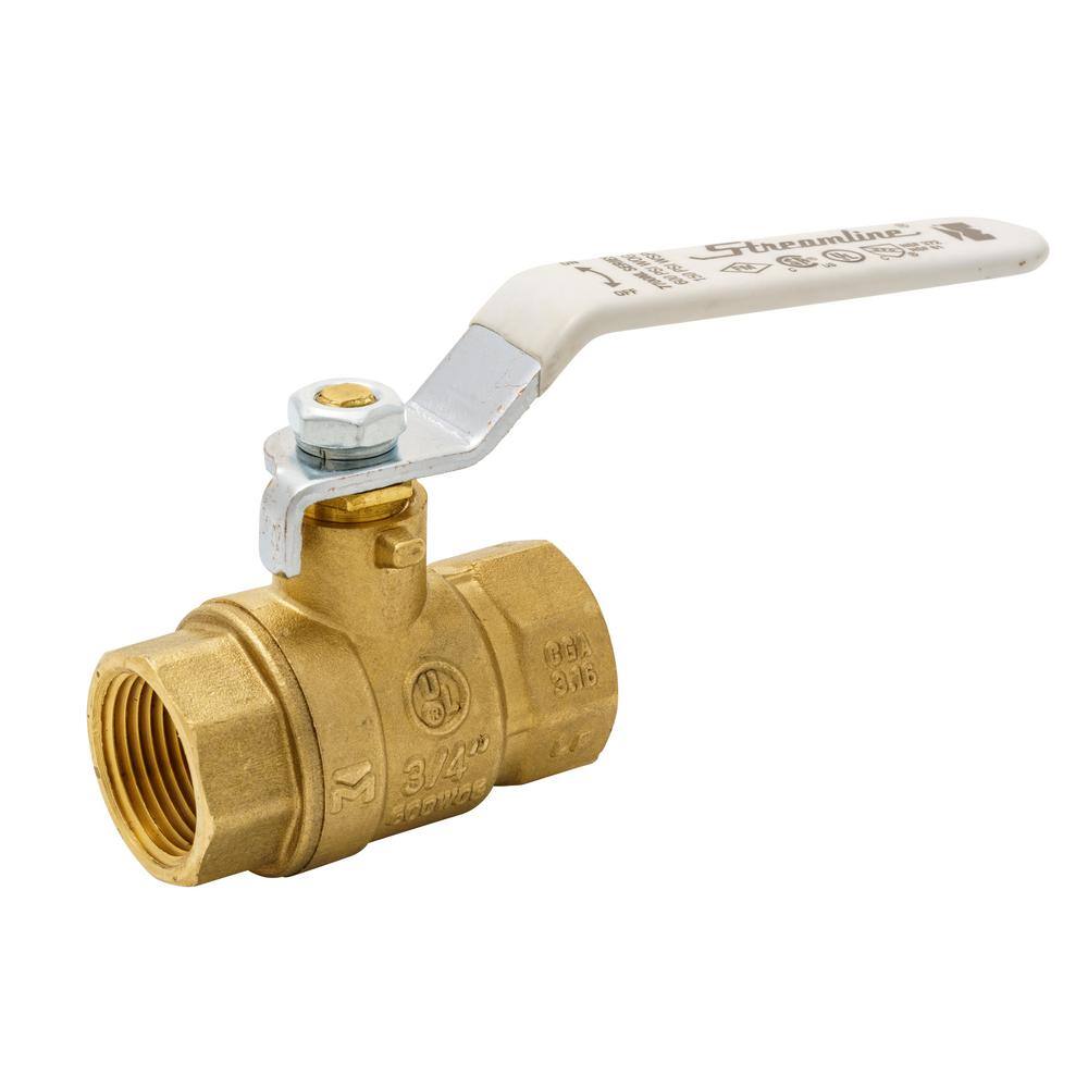 Streamline 34 in. Brass FPT Full Port Packing Gland Ball Valve 117-824H