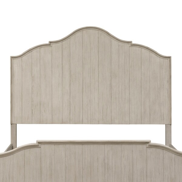 Farmhouse Reimagined Antique White with Chestnut Queen Panel Headboard - - 25771287