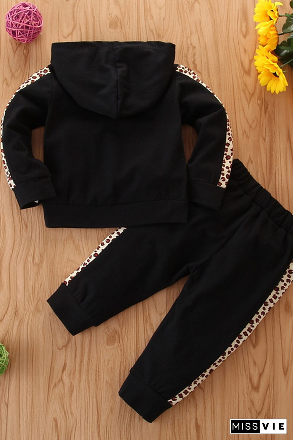 Leopard Star Print Hoodie & Pants 2 pcs Set Wholesale