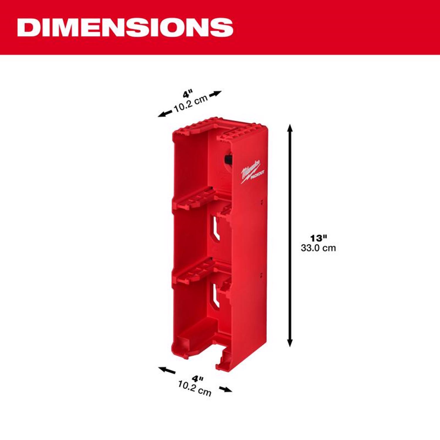 Milwaukee Packout Shop Storage M18 4 in. W X 12.75 in. H Garage Organizer Battery Rack