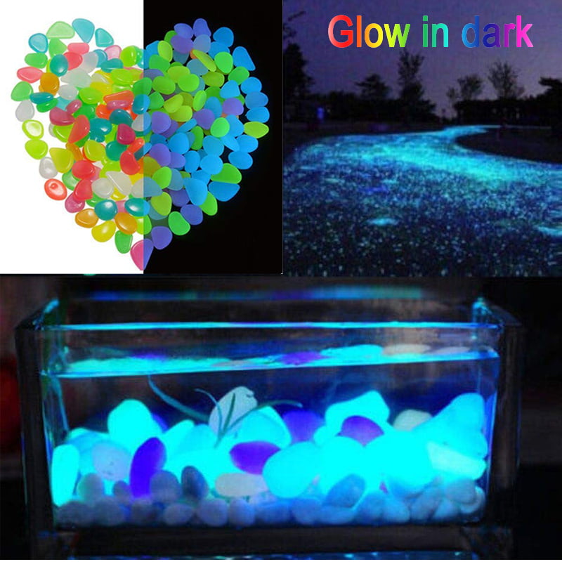 100pcs/Bag Luminous Pebbles Glow in the Dark Stones Rocks for Home Fish Tank Garden Outdoor Walkway Decor