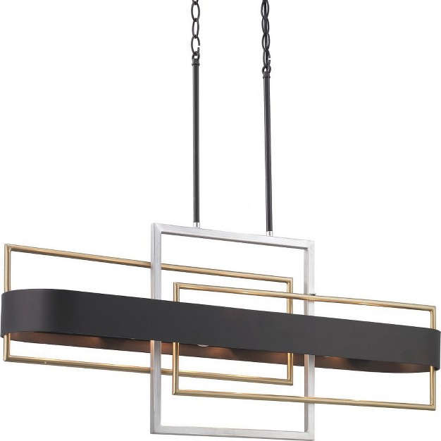 Progress Lighting Adagio 6 light Linear Chandelier Black No Shade