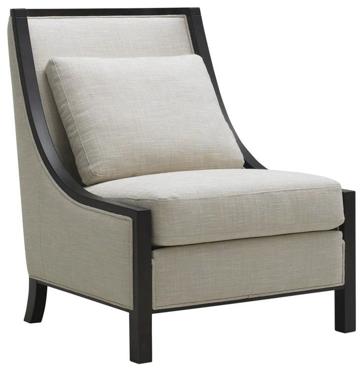 Jathan Lounge Chair  Linen   Transitional   Armchairs And Accent Chairs   by Peachtree Fine Furniture  Houzz