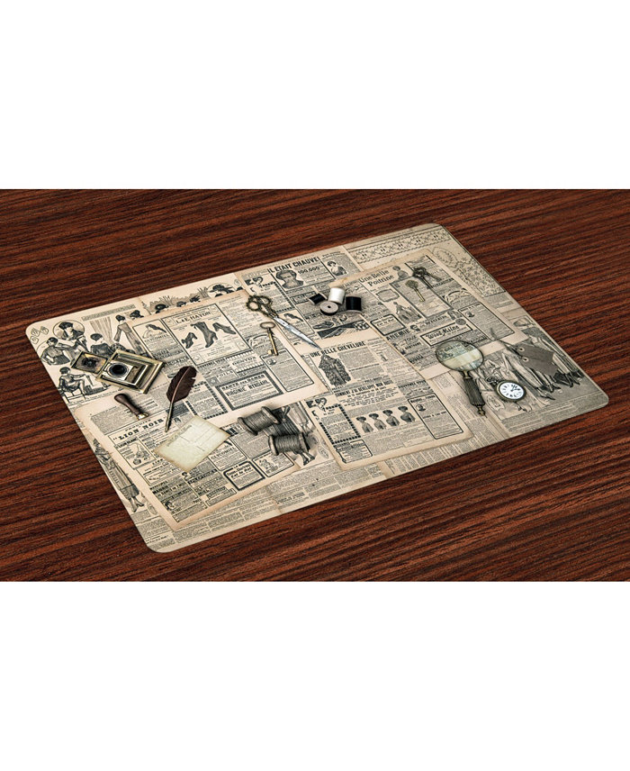 Ambesonne Clock Place Mats Set of 4