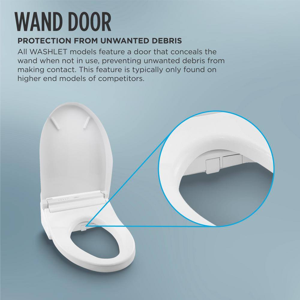 TOTO KC2 Washlet Electric Heated Bidet Toilet Seat for Elongated Toilet in Cotton White SW3024#01