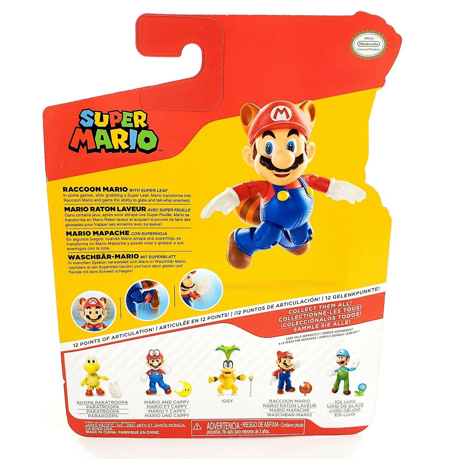 Super mario raccoon mario w/ super leaf action figure