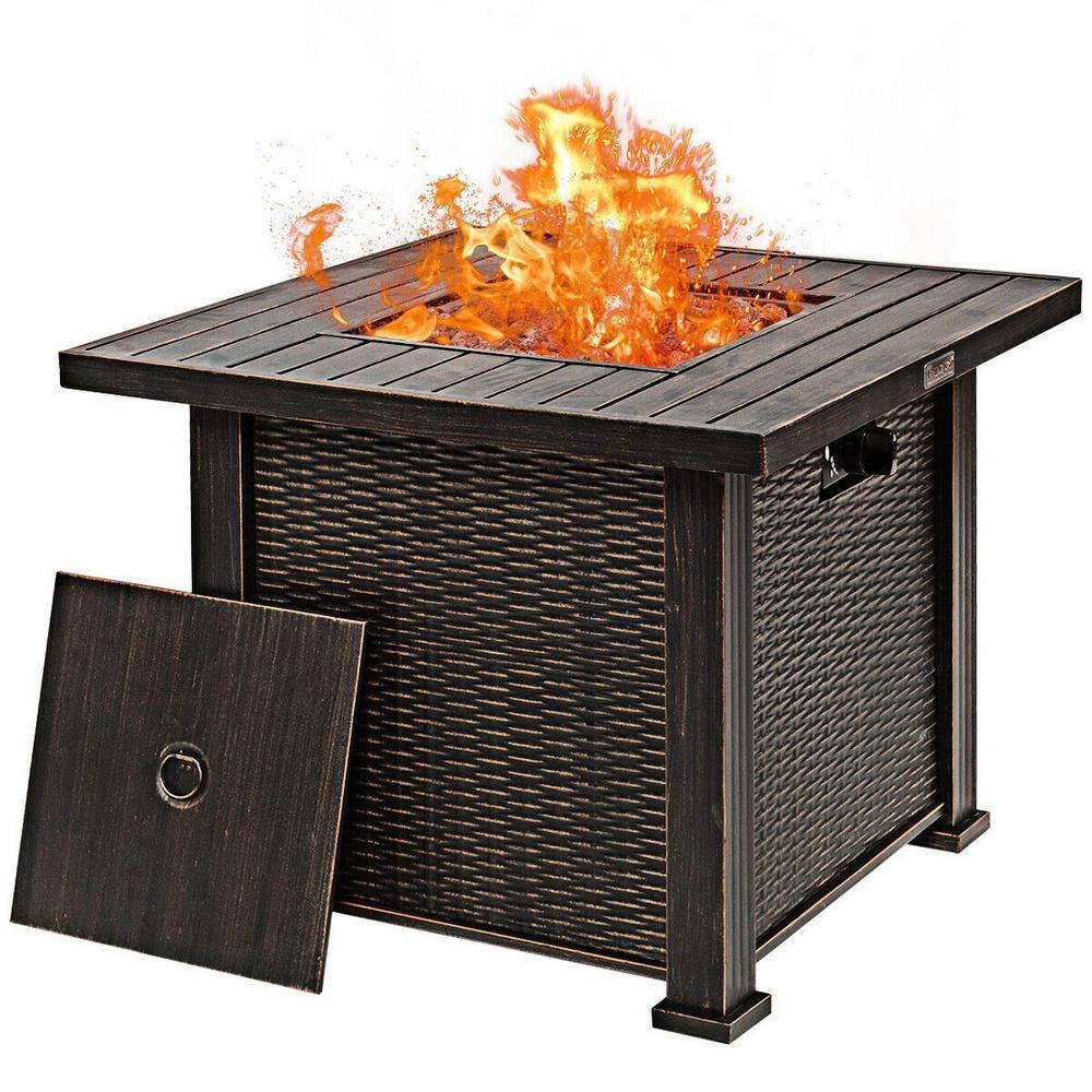 CASAINC 30 in. Bronze 50000 BTU Square Propane Gas Fire Pit Table HYFP-04