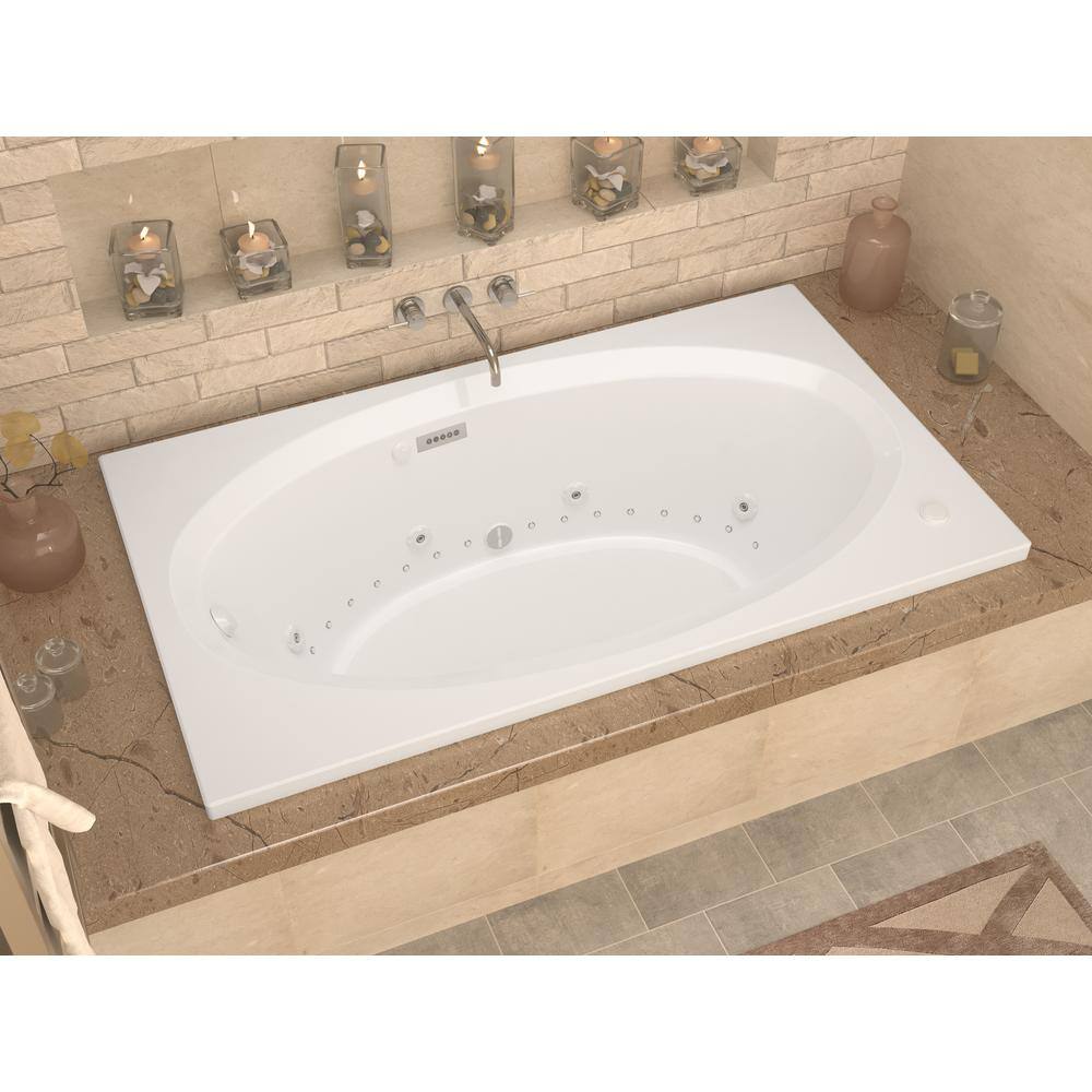 Universal Tubs Imperial Diamond Series 5 ft. Left Drain Rectangular Drop-in Whirlpool and Air Bath Tub in White HD4260VDLX