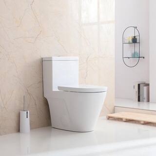 Eridanus Turner One-Piece 1.11.6 GPF Dual Flush Siphon Elongated Toilet in White ERI-1T365