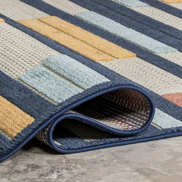 Nuloom Ainslee Elevated Stripes Indoor outdoor Area Rug