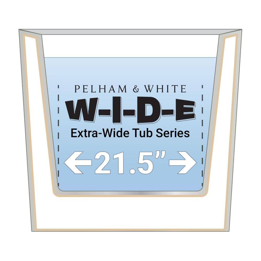 PELHAM  WHITE W-I-D-E Series Palisades 67 in. Acrylic Oval Freestanding Bathtub in White Floor-Mount Faucet in Matte Black PW9562079X-MB