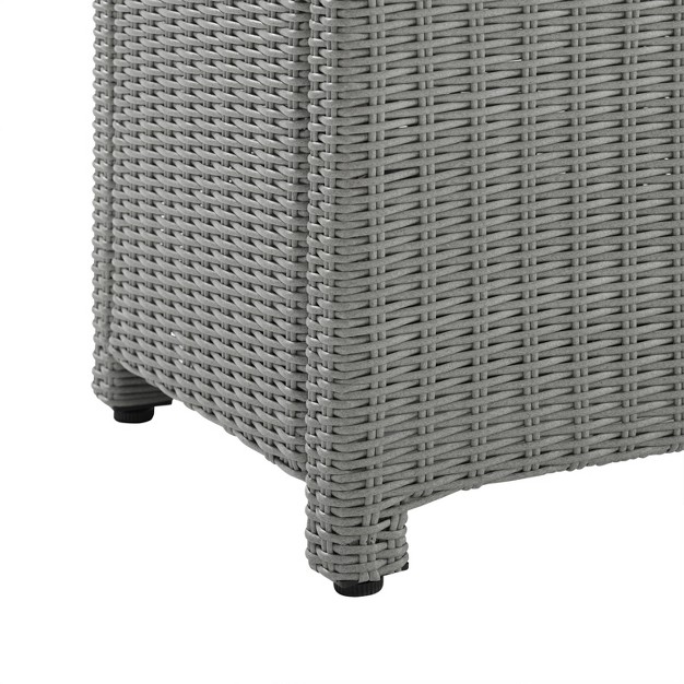 Bradenton Outdoor Wicker Side Table Gray Crosley