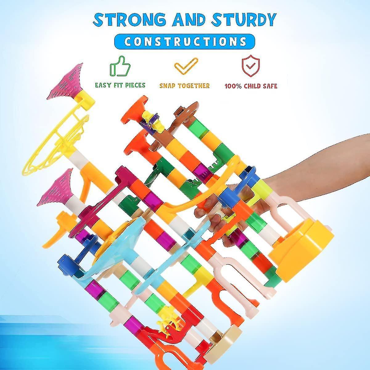 Marble Run， 166pcs Building Blocks Game Stem Educational Learning Toy， Upgraded Version Novel Part S