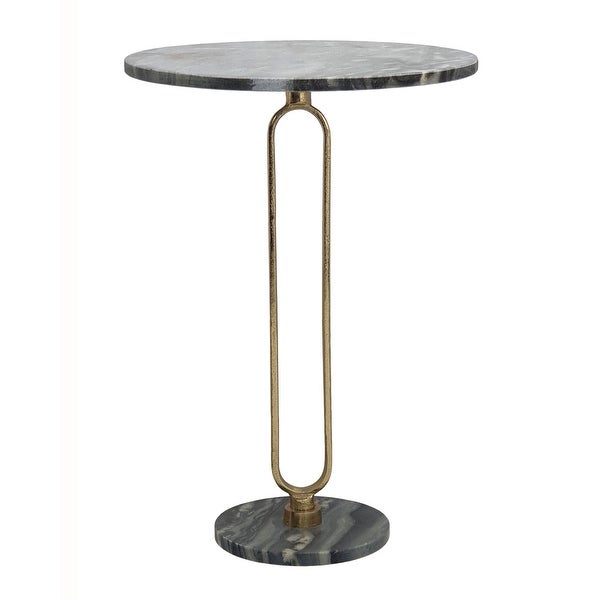 AandB Home Alexus Oval Steam Marble Table - Black/Gold