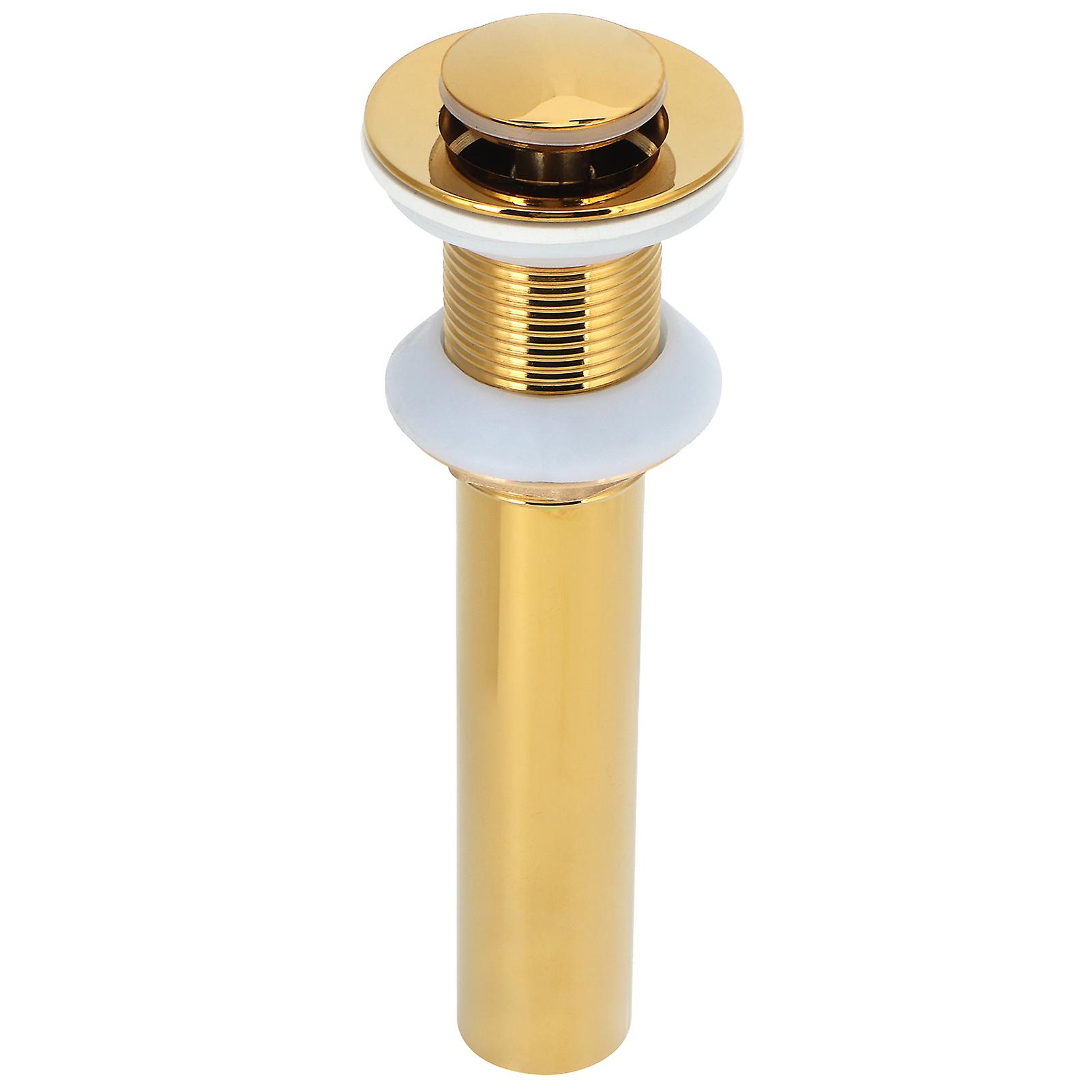 Gold Sink Drain Without Overflow Anti Clog Bathroom Faucet Wash Basin Drain Stopperwithout Hole