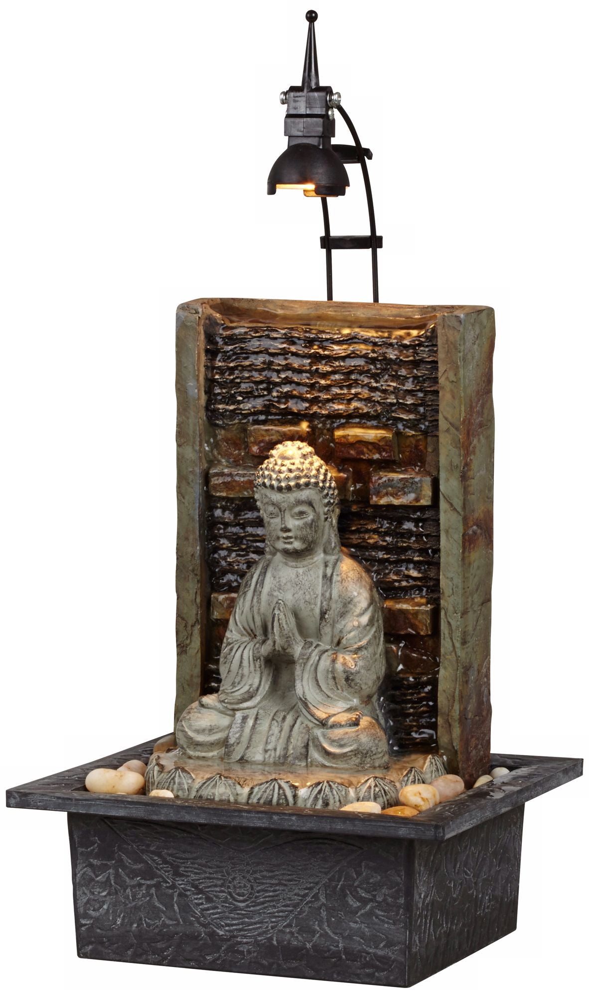 John Timberland Zen Buddha Tabletop Water Fountain 11 1/2