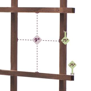 Outdoor Essentials Homestead 72 in. Walnut‐Tone Grid Ladder Trellis (2‐Pack) 490388