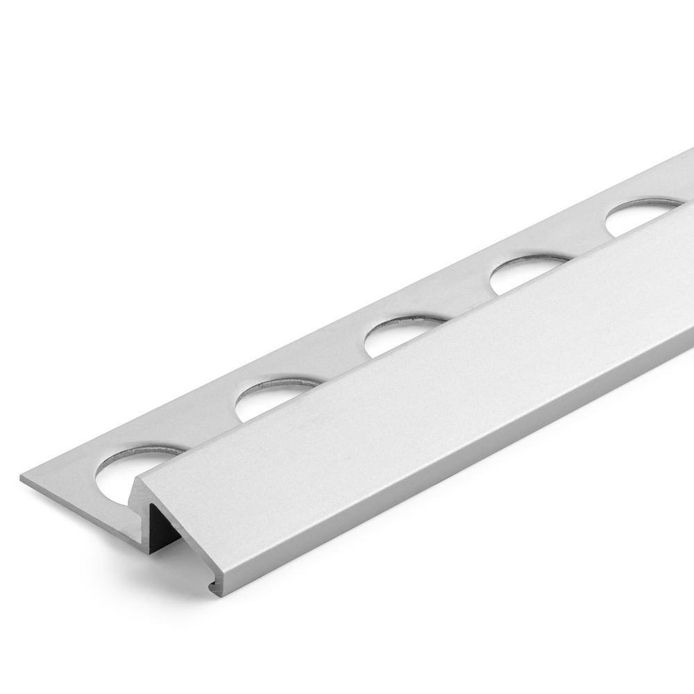 TrimMaster Aluminum Reducer Tile Edging Trim Satin Silver 38 in. x 98-12 in. H8732MA98