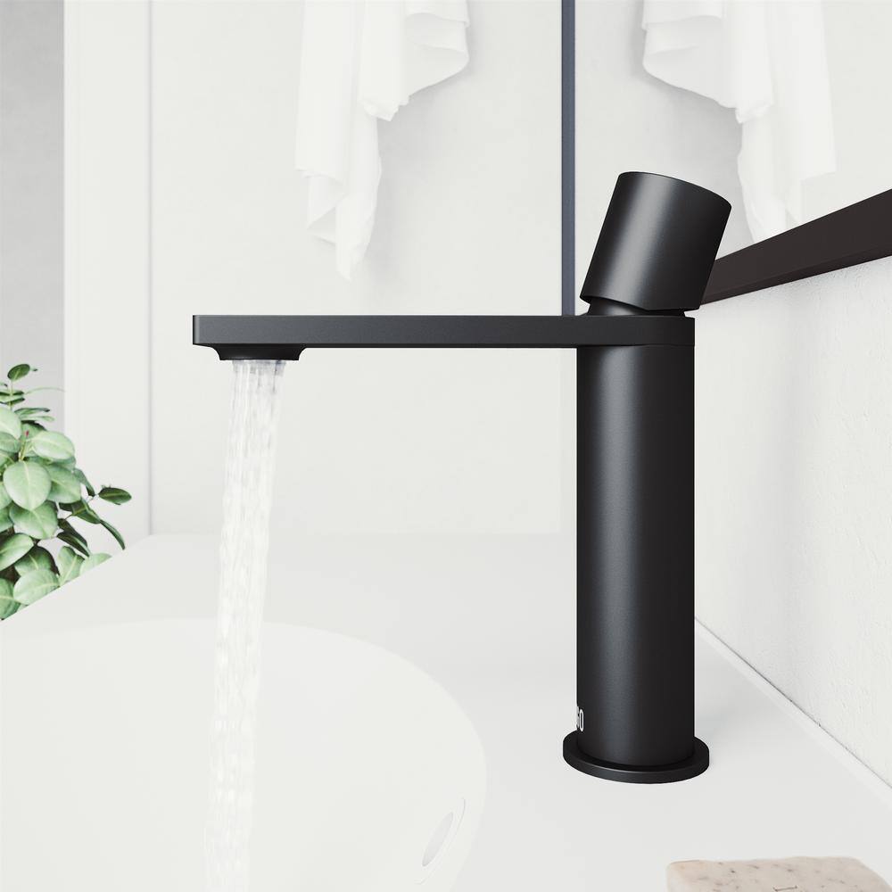 VIGO Halsey Single Handle Single-Hole Bathroom Faucet in Matte Black VG01045MB