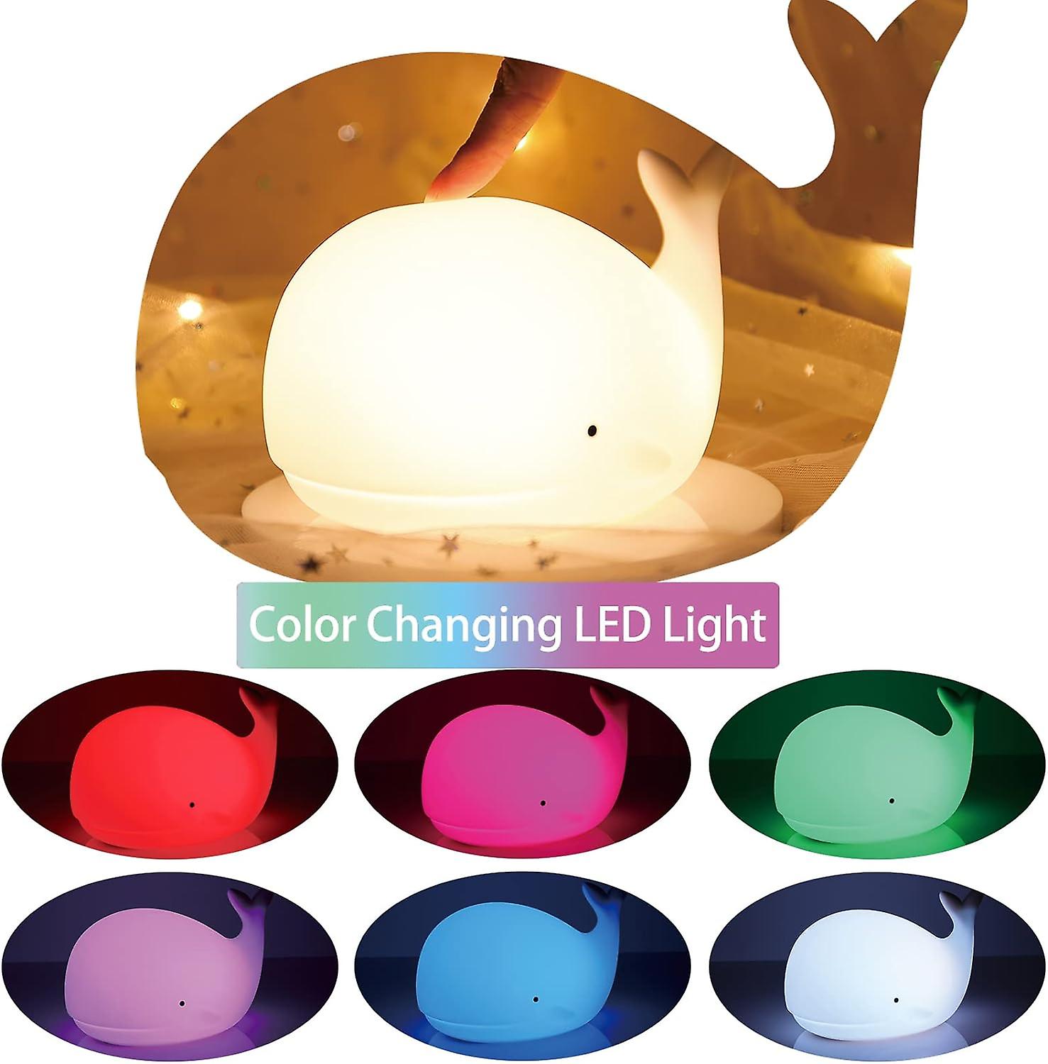 Kids Night Light， Whale Nursery Led Night Lights With Timer Baby Nightlight Cute Animal Night Lamp， Birthday Christmas Gifts For Girls And Boys