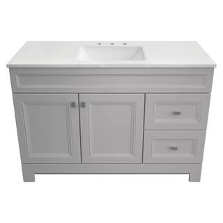 Home Decorators Collection Sedgewood 48.5 in. W Configurable Bath Vanity in Dove Gray with Solid Surface Top in Arctic with White Sink PPLNKDVR48D