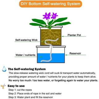 150 ft. 14 in. Self-Watering Capillary Wicking Hydroponic Wicking Line African Violet Rope Self-Watering Line B07FS6TRXJ