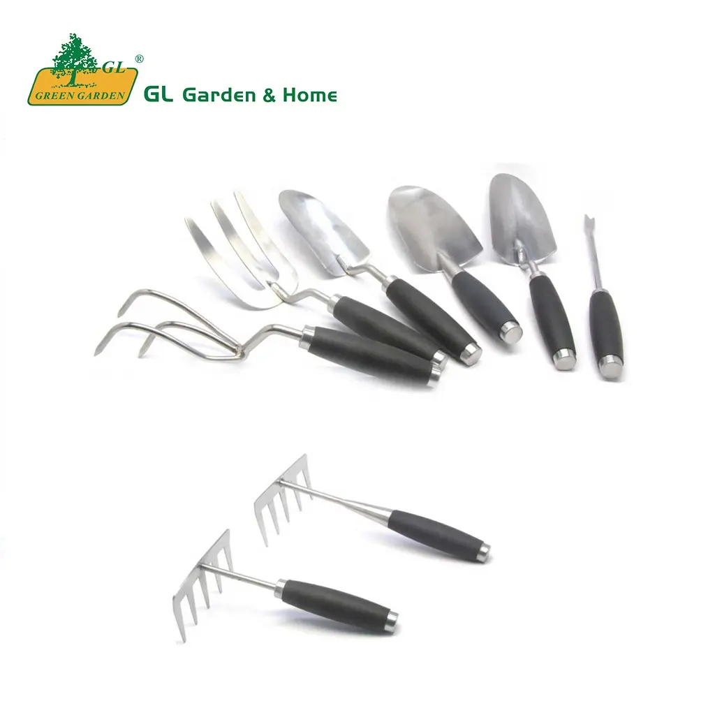 Professional Metal Stainless Steel Rubber Garden Hand Weeding Tools Set for Farm