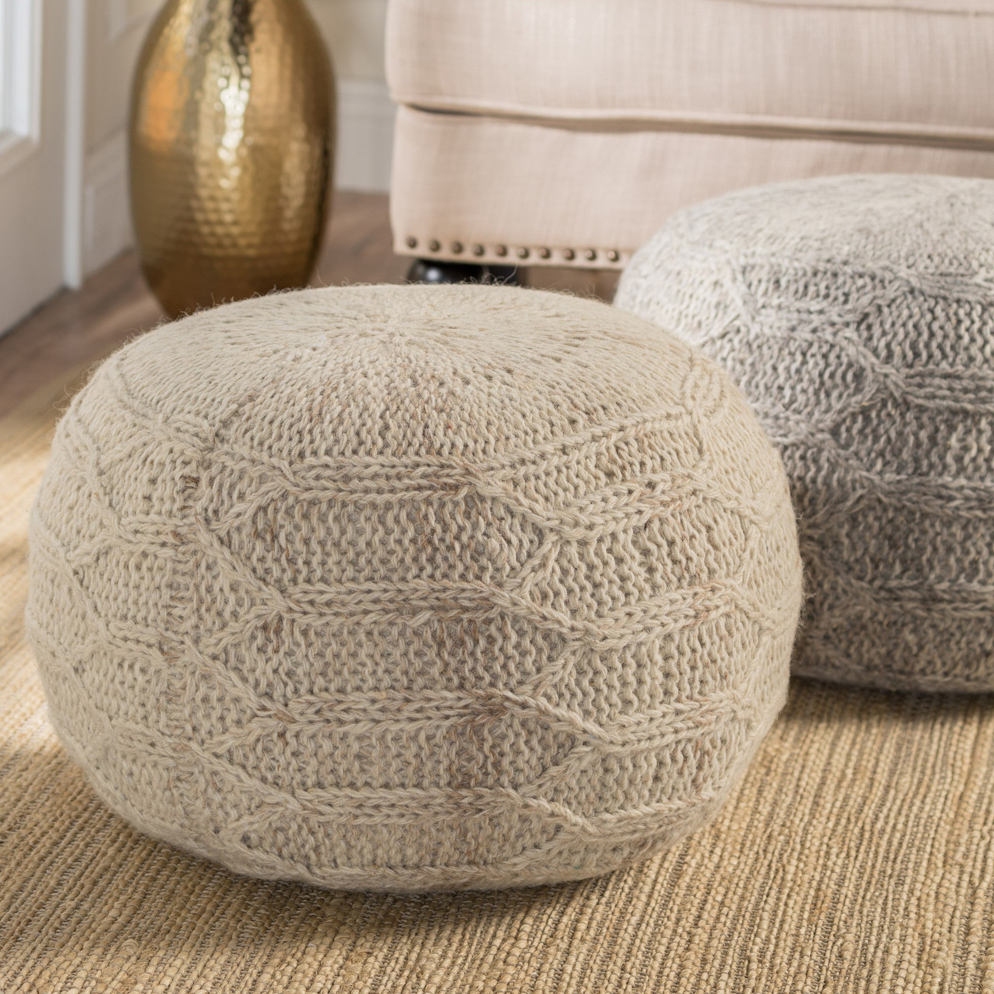 Magnolia Handcrafted Boho Fabric Pouf