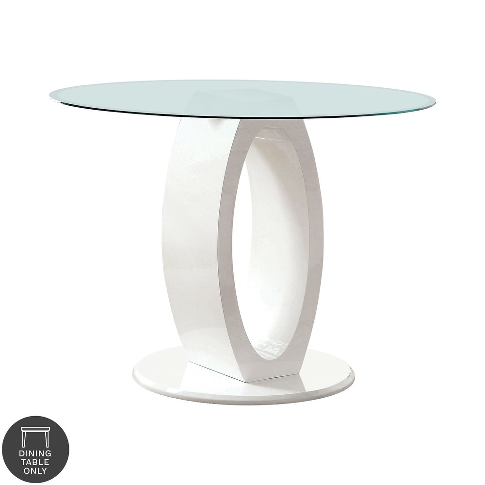 Furniture of America Raji 48 inch High gloss Round Counter Height Table