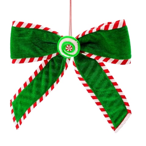 12 Peppermint & Green Hanging Candy Bow